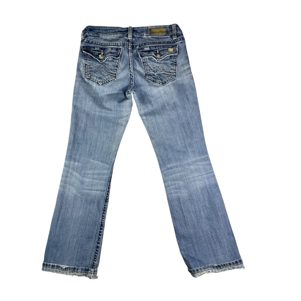 Miss Me Irene Boot Cut Jeans Size 31 Light Wash Distressed Mid Rise Denim - Picture 10 of 11